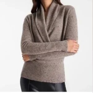 Ann Taylor || 100% Cashmere Deep V-Neck Sweater Size Small Brown